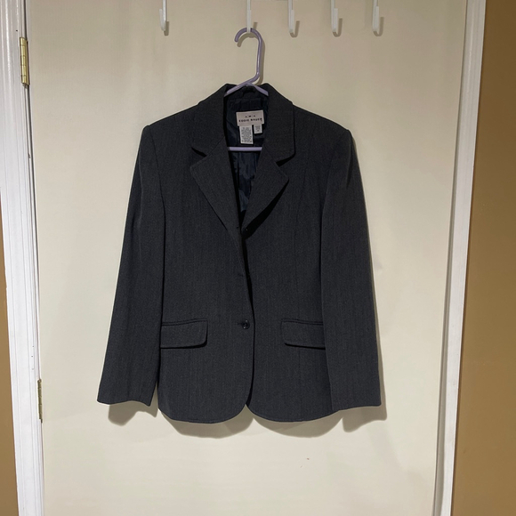 Eddie Bauer Jackets & Blazers - Women's Eddie Bauer Grey Petite 10P 100% Wool Blazer Jacket